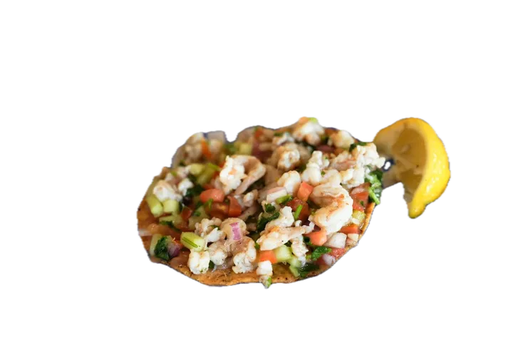 Tostada Ceviche Camaron